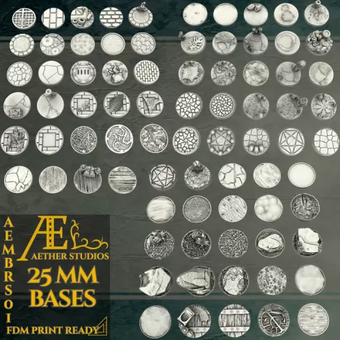 AEMBRS01 - 25mm Miniature Bases by Aether Studios