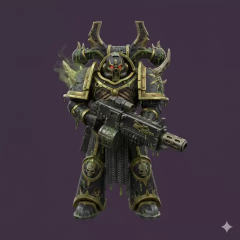 Single STL Acid-Scarred Power Armored Despoiler - Grimdark Corroded Sci-Fi Champion Miniature STL