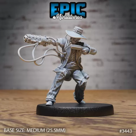 Gatling Artificer Sheriff Shooting / Lawman / Enforcement Officer / Marshall / Wild West Villager / Headhunter / Protector / Robber Hunter by Epic-Miniatures