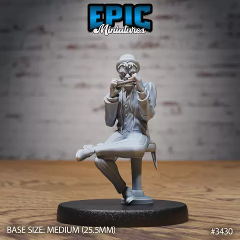 Undead Saloon Musician Harmonica / Evil Music Performer / Criminal Villager / Ruthless Trickster / Walking Dead / Wild West Encounter by Epic-Miniatures