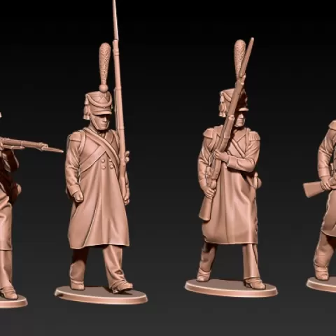 Napoleonic french grenadiers winter in shakos by Kozak miniatures
