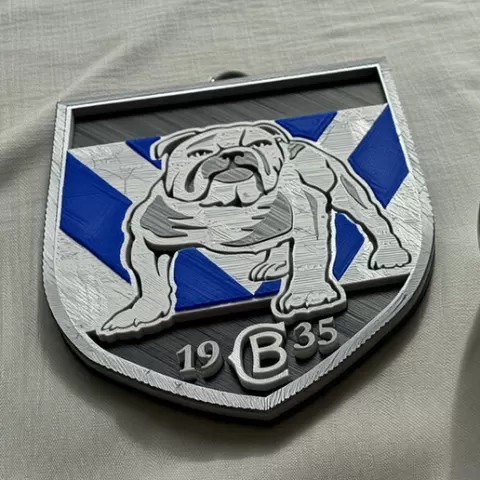 NRL Canterbury Bankstown Bulldogs keychain badge color printable and renderable