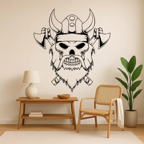 Skull Viking - Wall Art Multicolor