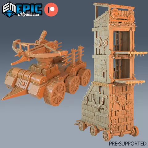 Siege Engine Tower & Dragonslayer Ballista / War Machine / Warfare Construct by Epic-Miniatures