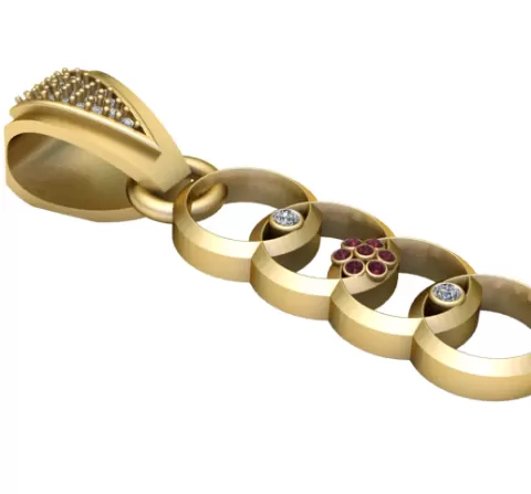 3D Printable Interlocking Chain Pendant