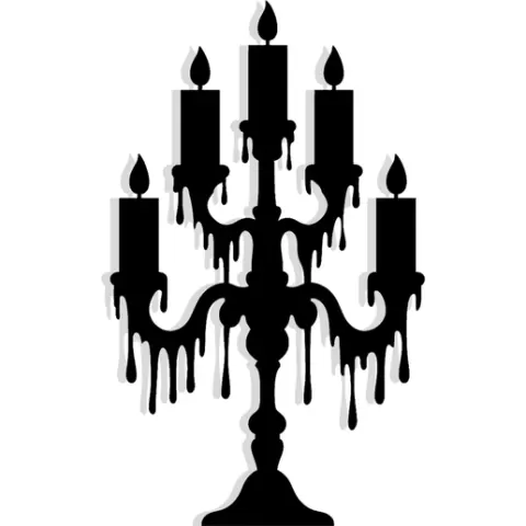 candelabra with melting candles and long shadows 2 - 2D/3D Wall Art STL+SVG For CNC Router, Plasma, Waterjet, Laser & 3D Printer