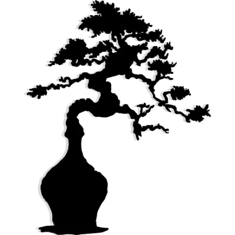 bonsai tree growing from an ink bottle 3 - 2D/3D Wall Art STL+SVG For CNC Router, Plasma, Waterjet, Laser & 3D Printer