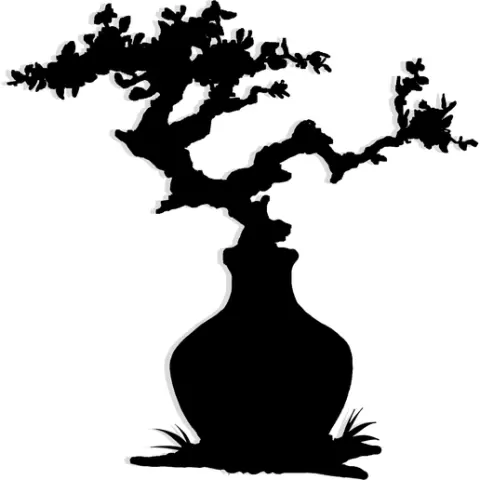 bonsai tree growing from an ink bottle 2 - 2D/3D Wall Art STL+SVG For CNC Router, Plasma, Waterjet, Laser & 3D Printer