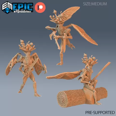Ancient Spore Druid Set / Humanoid Warrior / Male Nature Leader / Forest Guardian / Woodland Encounter by Epic-Miniatures