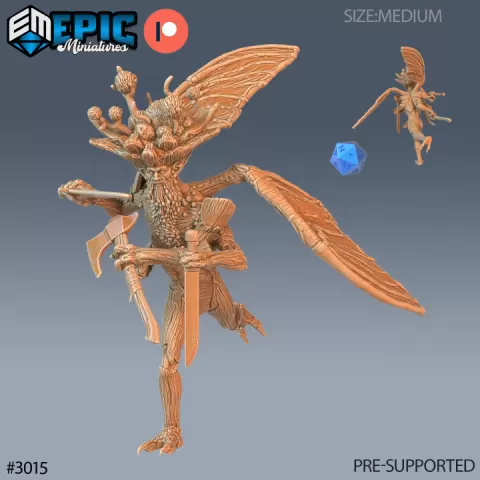 Ancient Spore Druid Attack / Humanoid Warrior / Male Nature Leader / Forest Guardian / Woodland Encounter by Epic-Miniatures