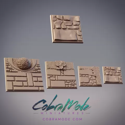 Slate Path Square Base Pack (4pcs) by CobraMode