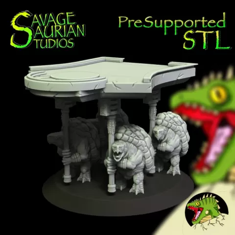 Lizardmen - Torrkoa Platform Base Set by Savage Saurian Studios
