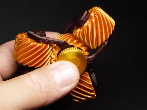 Triple helix gear spinner