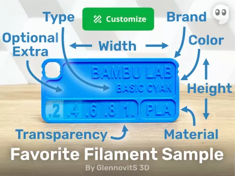 Favorite Filament Sample (Customize color swatch)