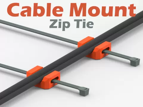 Cable Mount Collection - Zip Tie - 7 Variations ( Parametric )