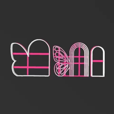 Set Arco Mariposa, cookie cutters