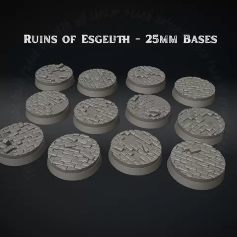Ruins of Esgelith - 25mm Ruined Infantry Bases by Metalik Studios