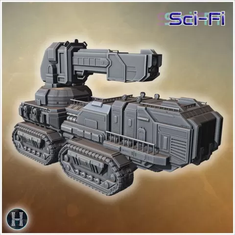 Sci-Fi truck with tracks and laser turret (13) - BattleTech MechWarrior Scifi Science fiction SF Warhordes Grimdark Confrontation Necromunda by Hartolia Miniatures