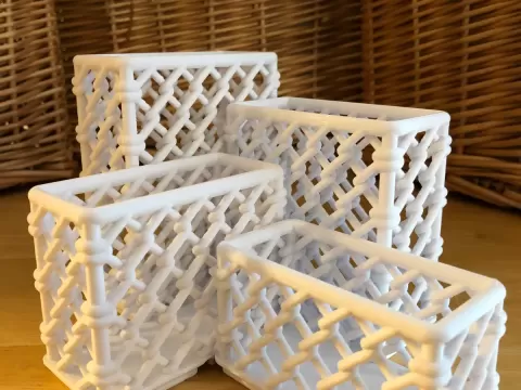 Chain Link Gridfinity Bin 1x2 100mm