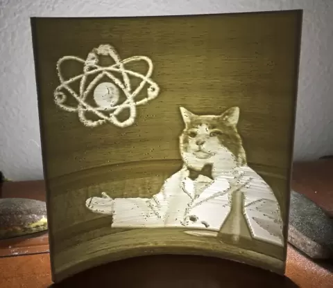 Cat Scientist Lithophane