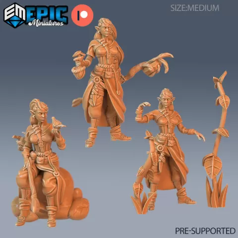 Elven Earth Druid Set / Female Nature Wizard / Forest Magician / Magic Woodland Encounter by Epic-Miniatures