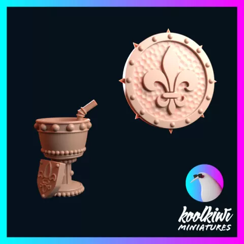 Fantasy Football - Knights of Avignon - Team Coin and Token by koolkiwi Miniatures