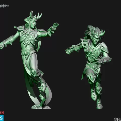Elven Twins Fantasy football special players (elf) by HoloMiniatures