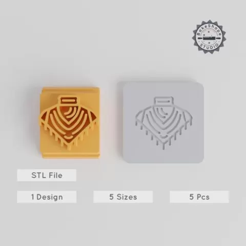 Winter Scarf Stamp Tile Set, 5 Motif Sizes, Perfect for Clay, Cookies & Fondant