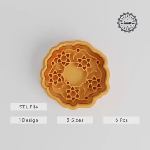 Wreath Shape Cutter & Stamp Set, Christmas Ornament, Holiday Ring, Festive Circle, 6-Piece Cookie & Fondant Decor for Seasonal Baking