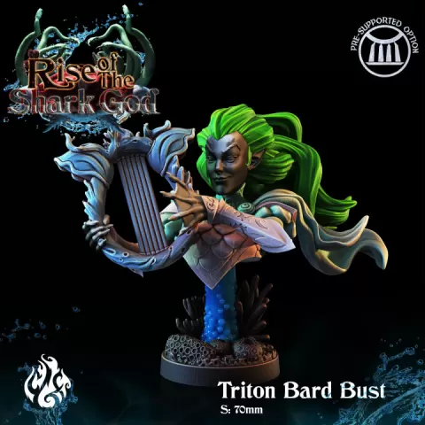 Triton Bard, Bust Version by Crippled God Foundry