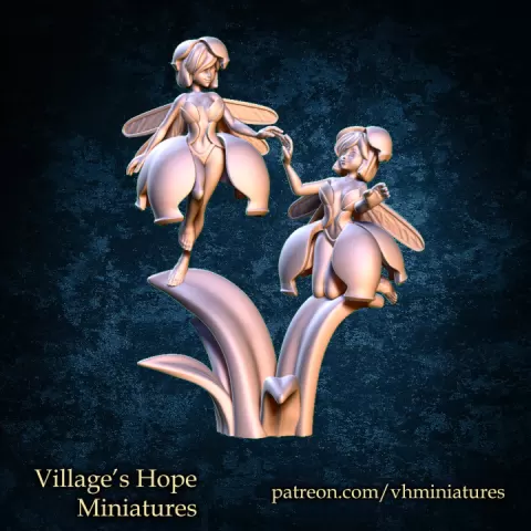 Lily of the valley twin fairy by Village's Hope Miniatures