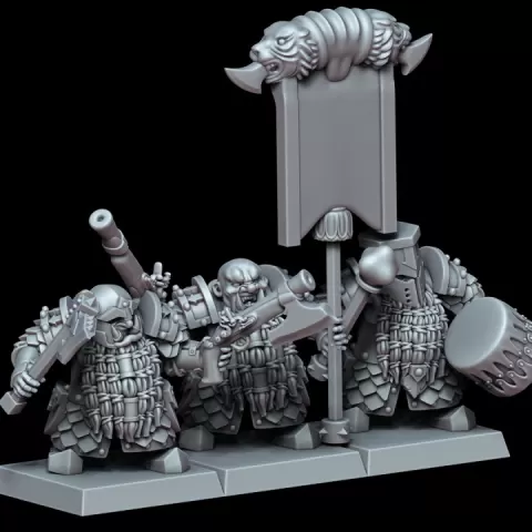 CHAOS DWARF COMMAND GROUP 2 by Empire Miniatures