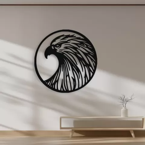 Eagle Head Circle Wall Decor