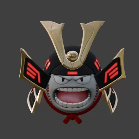 Baseball Samurai - Angry Ball Character STL