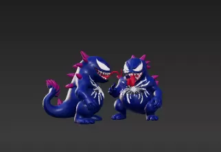 Corrupted Shadow Monster with Jagged Crest - Crossover Figure