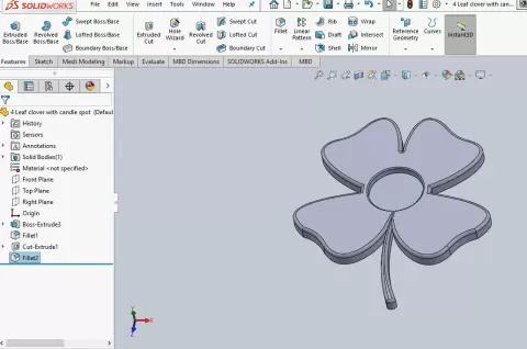 4 Leaf clover with candle spot - Sirb Forge Studio