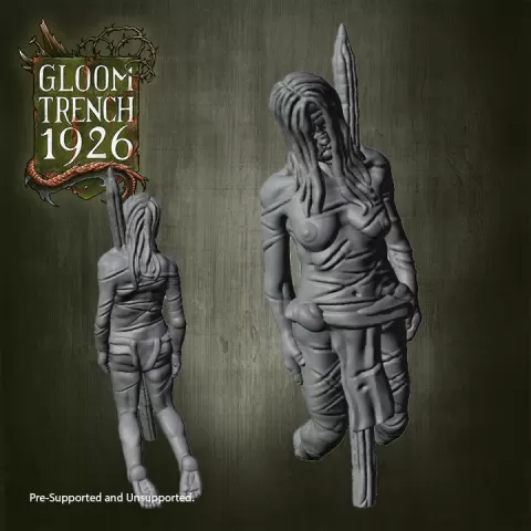 28mm Torture Victim Impaled Women - Gloom Trench 1926 by Fickle Dice Games