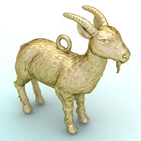 Goat Pendant – Lucky Animal Jewelry Necklace - N935907