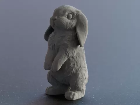 Cute easter Bunny Rabbit hanging ears sculpture / Süßer Osterhase mit hängenden Ohren