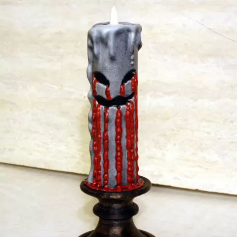 Gothic Skull Candle by Derek Tombrello