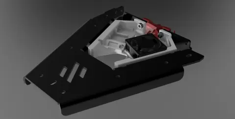 Voron V0 / V0.1 / V0.2 / R1 Kirigami Bed Brace + Fan
