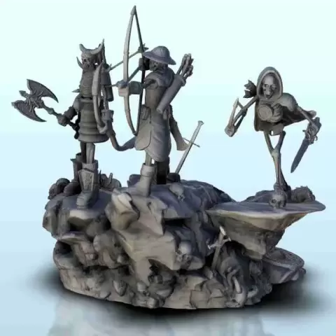 Trio of undead archers - figure dark miniatures warhammer - Hartolia Miniatures