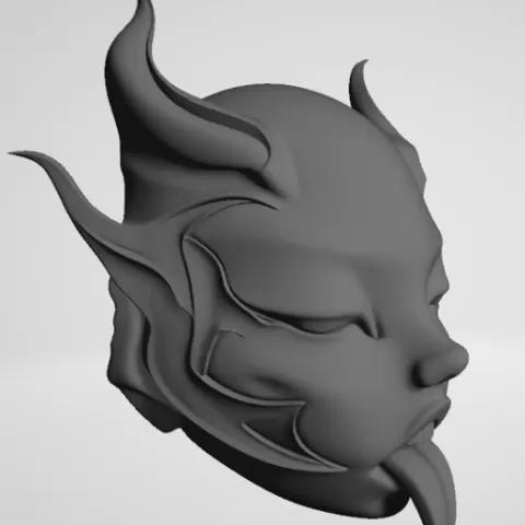 decor, devil, deviless, halloween decor, halloween, doll with horns, face mask, mask, mask with horns, mask with tongue, festival mask, carnival mask, anime.