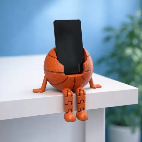 Basketball Phone Holder | Flexi Funny Desk Stand | Articulated Sports | Sitting Flexible Legs