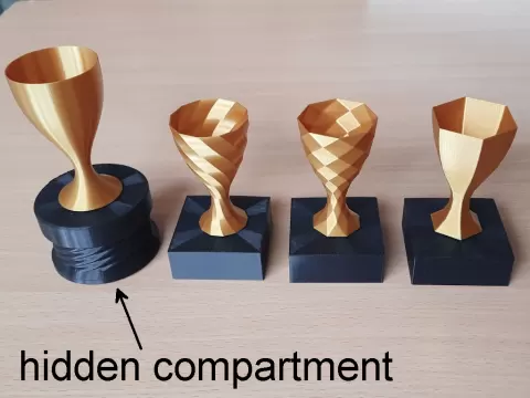 minimalistic trophy (vase mode) and base with hidden compartment
