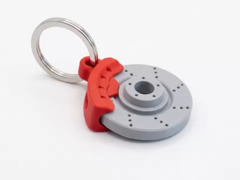 Rotating brake disc keychain