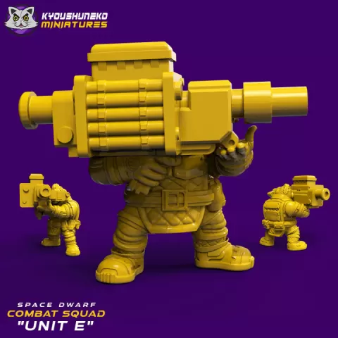 Space Dwarf Combat Squad Unit E by Kyoushuneko Miniatures