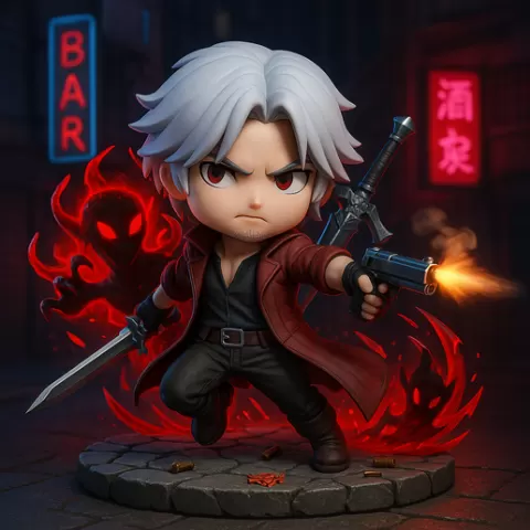 Devil May Cry Chibi Diorama | Cute Miniature