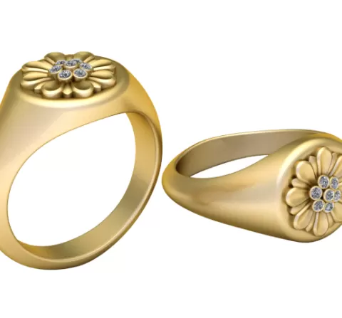 3D Gold Ring 3D Printable Model.