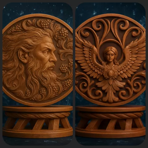 2 models Sculpture: God of Wine Bacchus and Angelic Figure - Nelea N²C³R